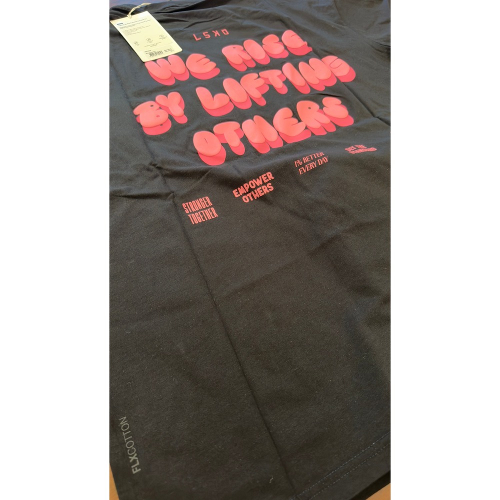 LSKD Together We Rise FLXCotton Oversized Tee Black Candy Pink Large NWT NEW - Picture 7 of 16